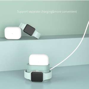 Cargador inalámbrico 3 en 1 de carga rápida, luz LED nocturna con despertador Digital para iPhone 12 <span class=keywords><strong>Pro</strong></span> Max <span class=keywords><strong>Mini</strong></span> <span class=keywords><strong>AirPods</strong></span> iWatch - Product Image 5