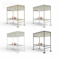 Table de banquet ronde en acier inoxydable doré de qualité supérieure avec plateau en verre noir, idéale pour les événements, mariages, locations et vente en gros