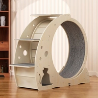 Roulette d'exercice silencieuse en bois et sisal écologique personnalisée pour chats d'intérieur de petite taille – Vente en gros