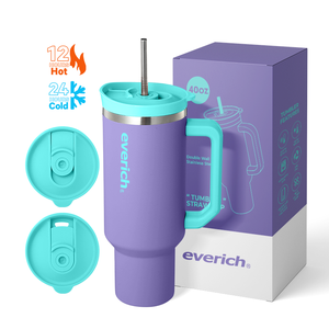 Taza de café de nuevo diseño de 40oz, vaso portátil <span class=keywords><strong>para</strong></span> mantener el frío y caliente, fácil de <span class=keywords><strong>llevar</strong></span> con asa <span class=keywords><strong>para</strong></span> la escuela de viajes deportivos - Product Image 1