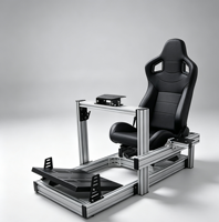 Cockpit de simulateur de course pliable universel, kit de cockpit de simulateur en alliage d'aluminium 4080 pour jeux vidéo PS4 PS5 PC
