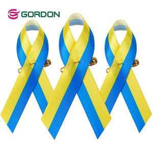 Nastri Gordon 3/8 ''nastro di raso rosa personalizzato fiocco nastro di consapevolezza del cancro al seno con spilla in metallo - Product Image 5