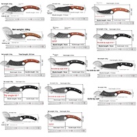 Couteau à désosser et à découper la viande en acier 4Cr13 forgé à la main avec long manche en bois pour le désossage de porc, bovins, ovins et la découpe des ventouses, usage en cuisine