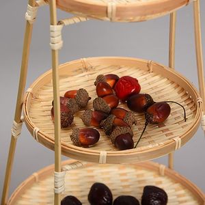<b>Bamboo</b> woven pastry and fruit <b>basket</b>, cake display rack, handmade multi-layer storage <b>basket</b>, creative <b>bamboo</b> <b>basket</b> ornament. - Product Image 4