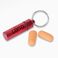 Cadeau promotionnel Portable bouchon d'oreille étui de transport étanche en métal bouchon d'oreille étui porte-clés