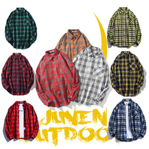 2024 printemps nouvelles grandes tailles épaules tombantes ample décontracté Plaid à manches longues <span class=keywords><strong>chemise</strong></span> couleur bloc flanelle <span class=keywords><strong>chemise</strong></span> à carreaux - Product Image 4