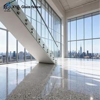 Systèmes de rampes d'escalier intérieurs en verre avec poteaux/supports/profils en aluminium/embouts pour vos options