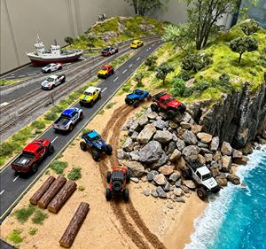 Modulo Realistico per Effetti Acquatici per Piste RC, Set Trasparente in Resina con Fiume e Ponte Compatibile con Veicoli - Product Image 6