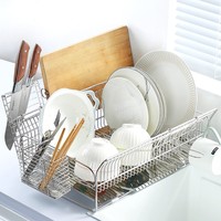 Égouttoir à vaisselle double niveau en acier inoxydable, design moderne et minimaliste, multifonctionnel, pour comptoir étroit