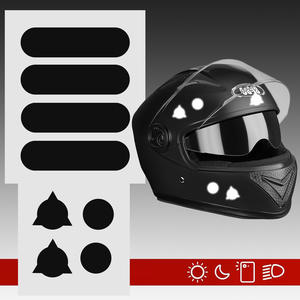 Autocollants réfléchissants pour casque de moto, film noir 3M amovible, ensemble de 8 pièces, design de course, dessin animé, bandes invisibles - Product Image 4