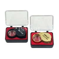 30X Metal Jewelry Magnifying Glass Jewelers Eye Tool Jewellery Folding Loupe Glass Lens Magnifying Triplet Glass Jewelry Diamond