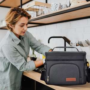 समायोज्य कंधे स्ट्रैप पुनः प्रयोज्य दोपहर का भोजन बॉक्स लीक करने वाले कूलर टोटे बैग आयोजक कार्यालय पिकनिक हाइकिंग समुद्र तट उपयोग के लिए-वयस्कों के लिए - Product Image 5