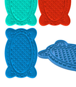 Hot selling custom multi-color food grade silicone dispersion pet cat paw <b>slow</b> <b>feeder</b> pad bone <b>dog</b> licking pad belt suction cup - Product Image 5