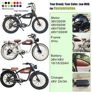 Retro Electric Cruiser Bike Fat Tire <span class=keywords><strong>Batería</strong></span> de <span class=keywords><strong>litio</strong></span> 250W/500W/750W Chopper Ebike Style - Product Image 4