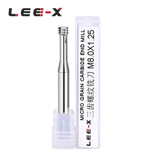 Sistema Métrico HRC55 M1.6 M1.8 M2 M2.2 M2.5 <span class=keywords><strong>M3</strong></span> <span class=keywords><strong>M3</strong></span>.5 M4, máquina de extremo de hilo de carburo de tres dientes para aluminio - Product Image 3