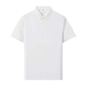 เสื้อโปโลผู้ชายแขนสั้นสีพื้นโพลีเอสเตอร์แห้งเร็วให้ความรู้สึกเย็นสบายสวมใส่ได้ทุกวัน - Product Image 1