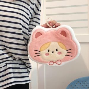 Cute Cartoon Cat Shape Hand Towel 18x25 Cm Coral Fleece Quick Dry For Kitchen Bathroom - Product Image 1