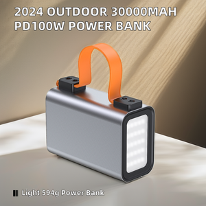 Banque d'alimentation haute capacité 30000mAh en aluminium avec <span class=keywords><strong>double</strong></span> port Type-C 100W pour la charge avec lumière LED/écran LCD - Product Image 3