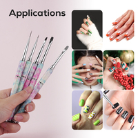 Nouvelle mode, ensemble de pinceaux à ongles en poils de Kolinsky/nylon personnalisés avec manche en métal à motif d'écailles de poisson colorées détachables