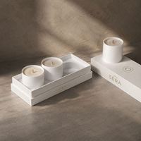 Boîte cadeau carrée en papier pour bougie avec étui