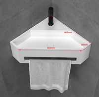 Lavabo carré compact sur mesure en acrylique, vasque murale moderne en surface solide pour salle de bain, lavabo de toilette OEM