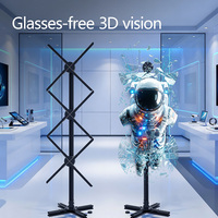 Projecteur holographique 3D commercial, ventilateur LED, affichage transparent OLED, équipement publicitaire