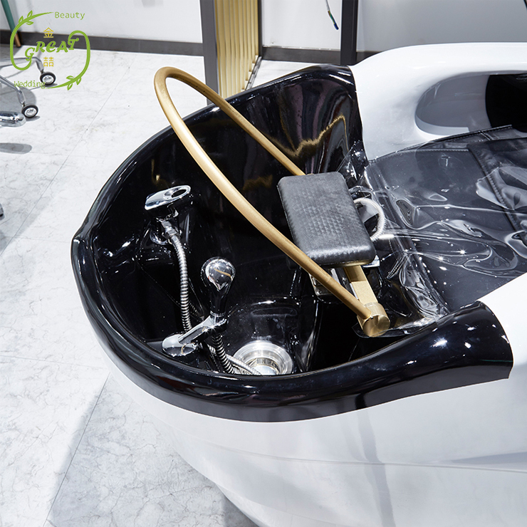 Great Foshan Factory Best Sale Equipment Shampoo Chair Electric Luxury Massage Hair Washing Unit For Barber Shop