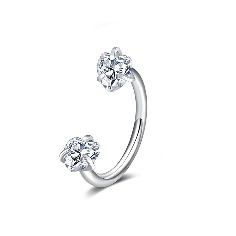 silvery - Heart White Zirconia