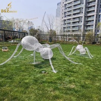 Sculptures d'animaux en treillis métallique en acier inoxydable de décoration de pelouse extérieure faite à la main de haute qualité
