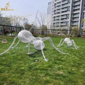 Sculture animali della rete metallica della formica dell'acciaio inossidabile della decorazione del prato all'aperto fatte a mano di alta qualità - Product Image 2