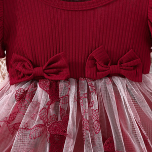 Summer <strong>Kids</strong> <strong>Dress</strong> for Girls Princess Style O-Neck Collar Butterfly Mesh Flying Sleeve Solid Color Polyester Clothes for <strong>Kids</strong> - Product Image 6