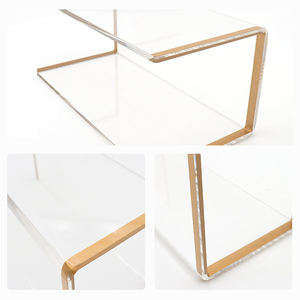 Zapatero de acrílico transparente Estante de exhibición de zapatos de piso de tienda de ropa tipo U Juego de dos piezas Alto y Bajo - Product Image 4