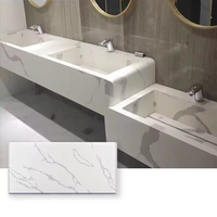 Dessus de vanité Pierre frittée Quartz Pierre artificielle Dessus blanc Feuille de marbre Acrylique Surface solide Dalles de granit Comptoir de cuisine