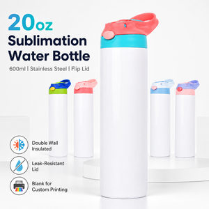 Bouteille d'eau en acier inoxydable pour enfants, gobelet à bec droit, 12oz et 20oz, vierge, en stock, pour sublimation, idéal pour la rentrée scolaire - Product Image 1
