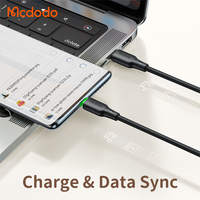 Mcdodo 477 60W Câble en silicone 65W Pd Chargeur rapide USB C vers USB C Câble LED PD Smart Charger Câble pour iPhone 15 Pro Max Mac.