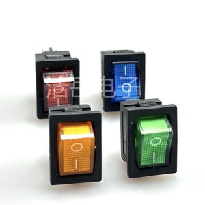 สวิตช์โยก KCD1-104 ขนาด 21x15 มม. สี่ขา สองตำแหน่ง พร้อมไฟแสดงสถานะ LED ตัวเรือนสีดำ วัสดุ PA66 มาตรฐาน IP21 - Product Image 5