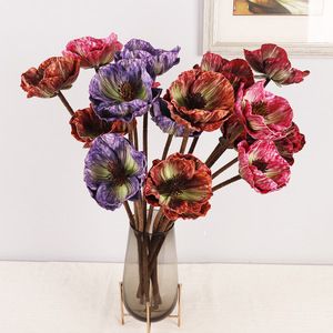 Artificial Poppy <b>Flowers</b> <b>Silk</b> High Simulation Home Decoration Wedding Props 8pcs Set Factory Wholesale Price - Product Image 2