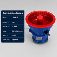 Machine de Polissage Vibrante à Platine Rotative pour Débavurage, en Acier Inoxydable, à Moteur, Capacité 30L, 0.55kW, Certifiée CE, Vente en Gros Usine