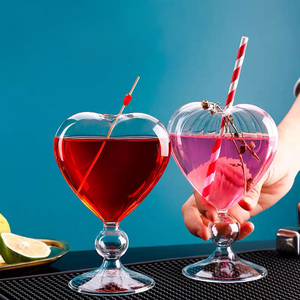 Nuovo stile di disegno bar a forma di <span class=keywords><strong>cuore</strong></span> creativo della tazza tazza di stile Giapponese tazza di vetro di vino calice di vetro tazza - Product Image 2