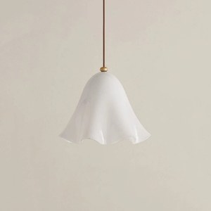 Green Gradient Glass Pendant <b>Light</b> With Skirt Design For Dining Room Entryway Lighting Gold Base Copper Body Led <b>Light</b> Source - Product Image 2