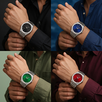 Montre à quartz en acier inoxydable arabe pour hommes avec aiguilles lumineuses, verre saphir, résistance à l'eau 5 BAR - Fournisseur de montres personnalisées