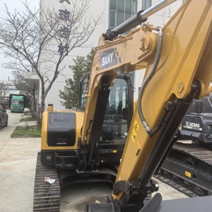 Excavadora SANY SY55U Amarilla, Equipo de Construcción Montado sobre Orugas Hidráulicas - Product Image 6