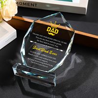 Plaque en cristal JWFH « Meilleur papa de tous les temps » gravée au laser, forme iceberg, design inspirant 8,3x5,3 |   Cadeau pour la fête des pères, nouveau cadeau pour les grands-pères et les papas