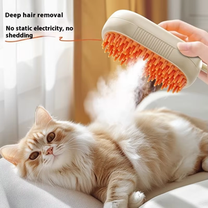 Peine de autolimpieza para perros y gatos, removedor de pelo de mascotas, Herramientas de limpieza para gatos, cepillos de vapor, cepillos pulverizadores para mascotas - Product Image 2