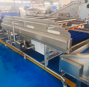 Machine industrielle de nettoyage et de pelage à rouleaux brossés en SUS304 pour pommes et citrons, avec fonction de dégraissage et de lavage - Product Image 2