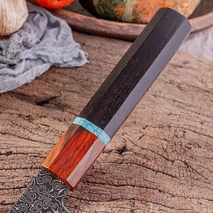 Juego de cuchillos de chef de cocina de Damasco profesional de muy buena calidad con mangos de madera de ébano - Product Image 3