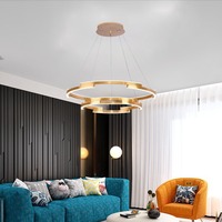 JACKSUN-Lampe à Suspension Moderne pour Salon Nordique, Simple, Ronde, LED, Aluminium, Lustre de Luxe