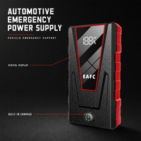 EAFC 1200A 4L Essence 2L Diesel Smart Clip Démarreur de Voiture et Batterie Externe avec Boussole LED pour Véhicules 12V