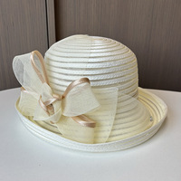 Sombrero Cloche de Kentucky Church Derby, Sombreros Elegantes para Fiestas de Té, Sombrero de Organza con Lazo para Bodas