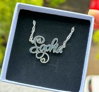 Collar con Colgante de Doble Corazón Personalizado con Letras de Nombre, en Acero Inoxidable, Chapado en Oro/Plata/Oro Rosa de 18K, para Aniversario, YBcustom